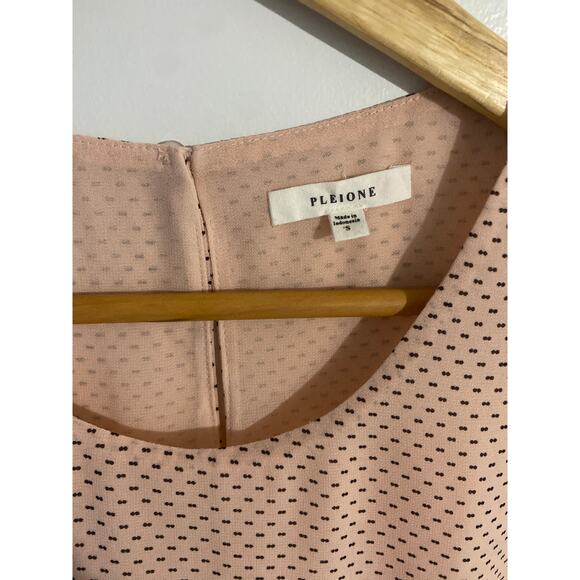 Pleione sleeveless blouse women’s size S pink black abstract lightweight career - Picture 2 of 5